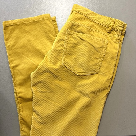 APC Rue Madame Paris Yellow Corduroy Button‎ Fly Straight Leg Pants Size 30 - Picture 1 of 7